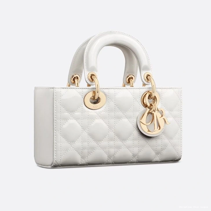 Cheap Lady White Cannage Patent Small Calfskin Bag D-Joy 0810 Luxury